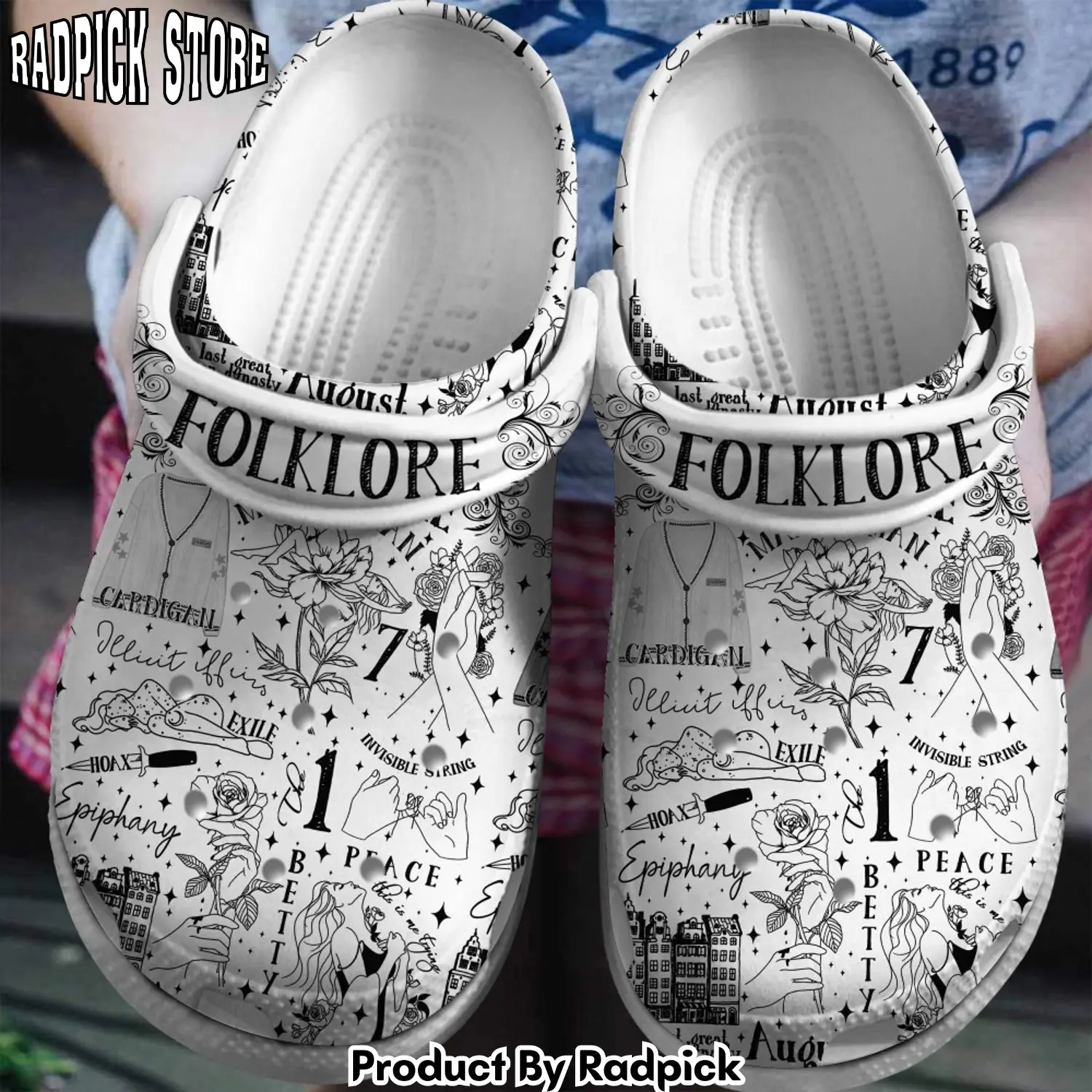 Radpick taylor swift music folklore clogs shoes comfortable for men women atf rp652876